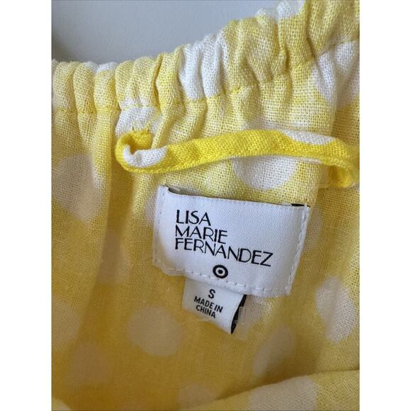 Lisa Marie Fernandez Yellow One Shoulder PolkaDot Ruffle Dress Size S - Picture 5 of 10
